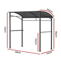 Instahut Gazebo 3x3m Outdoor BBQ Shelter Grey with Shelf Hooks