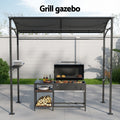 Instahut Gazebo 3x3m Outdoor BBQ Shelter Grey with Shelf Hooks