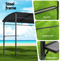 Instahut Gazebo 3x3m Outdoor BBQ Shelter Grey with Shelf Hooks
