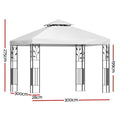 Instahut Gazebo 3x3m White Outdoor Wedding Party Event Tent Iron