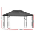 Instahut Gazebo 4x3m Grey Marquee Outdoor Wedding Party Event Tent