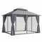 Instahut Gazebo 3x3m Canopy Outdoor Steel Frame Patio Tent Curtains Marquee Grey