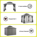 Instahut Gazebo 3x3m Canopy Outdoor Steel Frame Patio Tent Curtains Marquee Grey