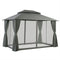 Instahut Gazebo 3x4m Canopy Outdoor Steel Frame Patio Tent Curtains Marquee Grey