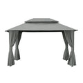 Instahut Gazebo 3x4m Canopy Outdoor Steel Frame Patio Tent Curtains Marquee Grey