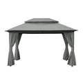 Instahut 3x4m Gazebo Canopy Steel Frame Marquee Grey Curtains