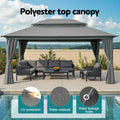 Instahut 3x4m Gazebo Canopy Steel Frame Marquee Grey Curtains