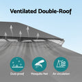 Instahut 3x4m Gazebo Canopy Steel Frame Marquee Grey Curtains