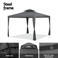 Instahut Gazebo Marquee 3m Outdoor Event Tent Camping Party Mesh Wall Canopy Grey