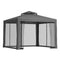 Instahut 3m Gazebo Tent Grey Mesh Walls Outdoor Marquee Canopy