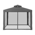Instahut 3m Gazebo Tent Grey Mesh Walls Outdoor Marquee Canopy