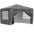 Instahut 3x3m Pop Up Gazebo Tent Folding Marquee Canopy Grey Outdoor