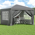 Instahut 3x3m Pop Up Gazebo Tent Folding Marquee Canopy Grey Outdoor