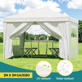 Instahut 3x3m Pop Up Gazebo Marquee Tent Wedding Camping Outdoor White