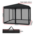 Instahut 3x3m Pop Up Gazebo Marquee Tent Canopy Mesh Wall Black