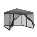 Instahut 3x3m Pop Up Gazebo Marquee Mesh Wall Grey Outdoor Tent