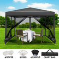 Instahut 3x3m Pop Up Gazebo Marquee Mesh Wall Grey Outdoor Tent