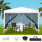 Instahut 3x3m Pop Up Gazebo Tent Canopy Mesh Wall White Wedding Party
