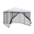 Instahut 3x3m Pop Up Gazebo Tent Canopy Mesh Wall White Wedding Party