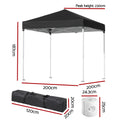 Instahut Gazebo 2x2m Black Outdoor Patio Garden Marquee w/ Base