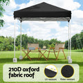 Instahut Gazebo 2x2m Black Outdoor Patio Garden Marquee w/ Base