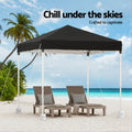 Instahut Gazebo 2x2m Black Outdoor Patio Garden Marquee w/ Base