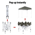 Instahut Gazebo 2x2m Grey Outdoor Patio Garden Shade Marquee