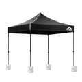 Instahut Gazebo Pop Up Marquee 3x3 Folding 500D Wedding Tent Base Pod Black