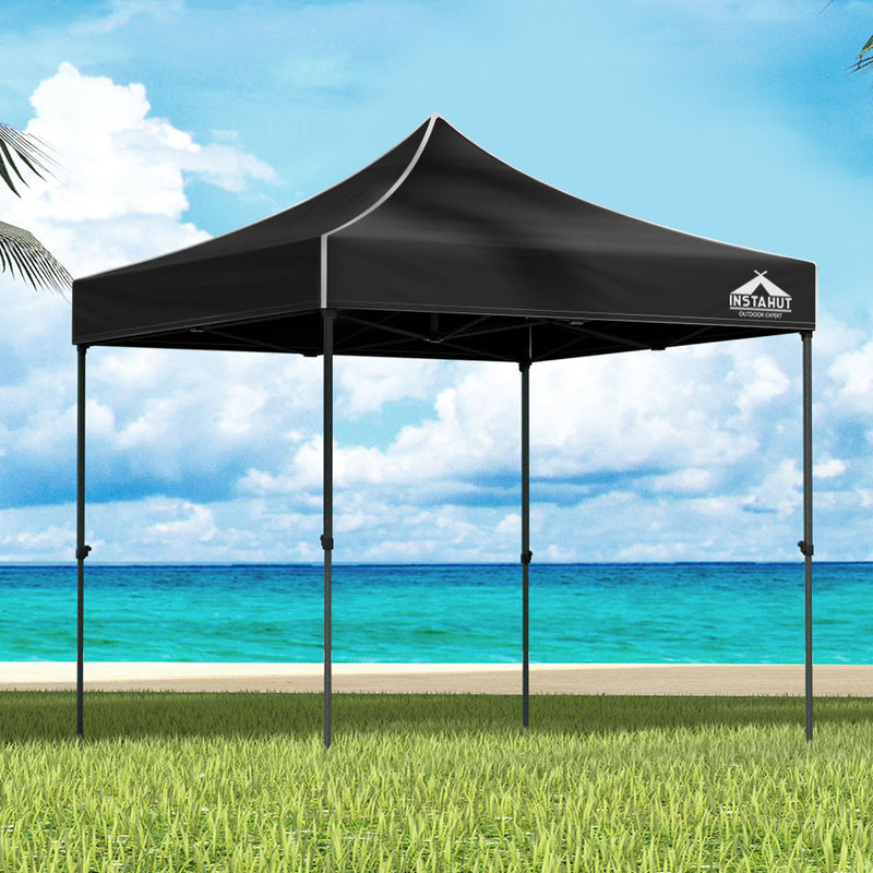 Instahut 3x3m Pop Up Gazebo Marquee 500D Wedding Tent Base Pod Black