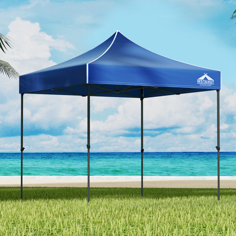 Instahut 3x3m Pop Up Gazebo Tent 500D Oxford Blue Camping Marquee