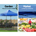 Instahut 3x3m Pop Up Gazebo Tent 500D Oxford Blue Camping Marquee