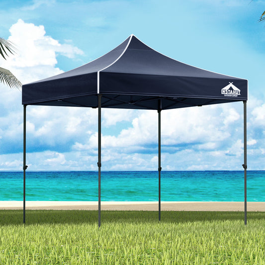 Instahut Gazebo 3x3m Pop Up Tent Wedding Outdoor Camping Canopy Navy