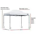 Instahut Gazebo Pop Up 3x4.5m w/Base Podx4 Marquee Folding Outdoor Wedding Camping Tent Shade Canopy White