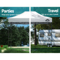 Instahut Gazebo Pop Up 3x4.5m w/Base Podx4 Marquee Folding Outdoor Wedding Camping Tent Shade Canopy White