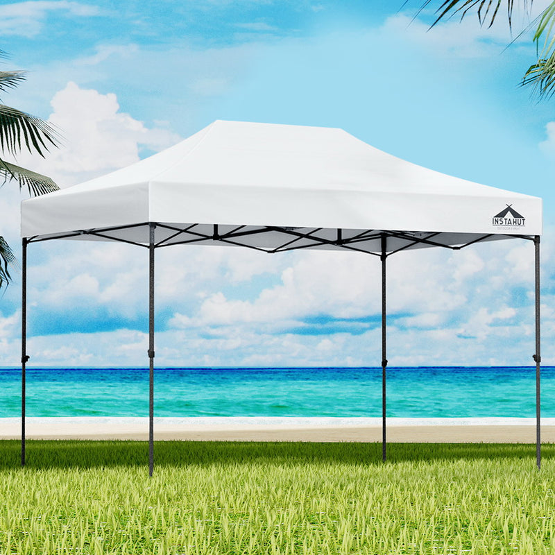 Instahut Pop Up Gazebo 3x4.5m White Marquee with Base Pods x4