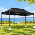 Instahut Gazebo Pop Up 3x6m w/Base Podx4 Marquee Folding Outdoor Wedding Camping Tent Shade Canopy Black