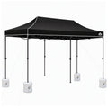 Instahut Gazebo Pop Up 3x6m w/Base Podx4 Marquee Folding Outdoor Wedding Camping Tent Shade Canopy Black