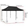 Instahut Gazebo Pop Up 3x6m w/Base Podx4 Marquee Folding Outdoor Wedding Camping Tent Shade Canopy Black