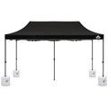 Instahut Gazebo Pop Up 3x6m w/Base Podx4 Marquee Folding Outdoor Wedding Camping Tent Shade Canopy Black