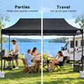 Instahut Gazebo Pop Up 3x6m w/Base Podx4 Marquee Folding Outdoor Wedding Camping Tent Shade Canopy Black