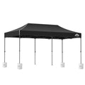 Instahut Gazebo Pop Up Marquee 3x6 Folding Outdoor 500D Tent Base Pod Black