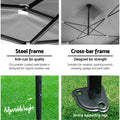 Instahut 3x6m Pop Up Gazebo Marquee 500D Tent Black Folding