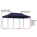 Instahut 3x6m Pop Up Gazebo Marquee Tent w/Base Navy