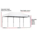Instahut 3x6m Pop Up Gazebo Tent 500D Oxford Fabric White Wedding