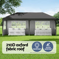Instahut 3x6m Pop Up Gazebo Grey Marquee Canopy Wedding Party