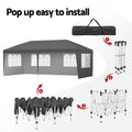Instahut 3x6m Pop Up Gazebo Grey Marquee Canopy Wedding Party
