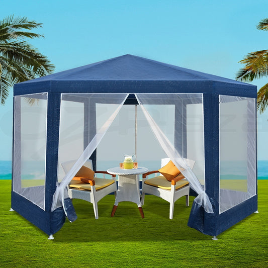 Instahut 2x2m Gazebo Marquee Wedding Party Tent Navy Mesh Canopy
