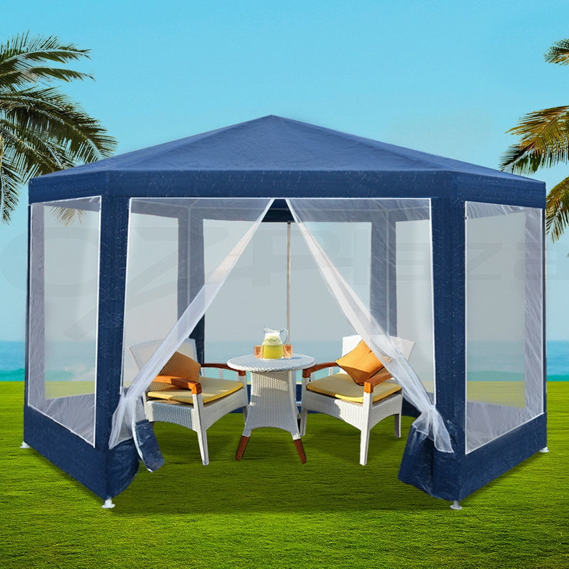 Instahut 2x2m Gazebo Marquee Wedding Party Tent Navy Mesh Canopy