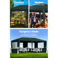 Instahut Gazebo 3x6m Green Marquee Tent Wedding Party Canopy 4 Panel