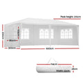Instahut 3x6m Gazebo Marquee Wedding Tent White 4 Panel Side Wall